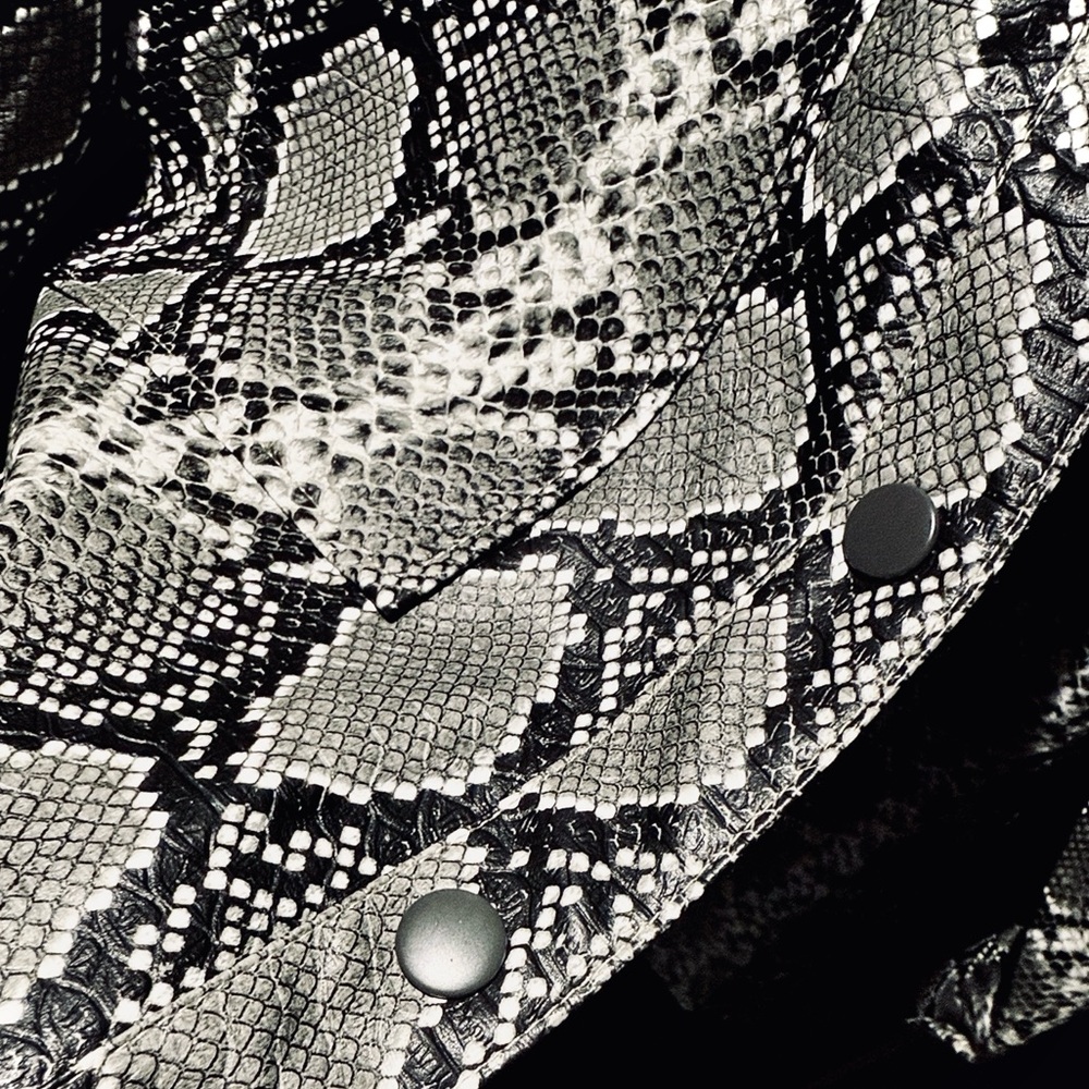 ASOS Design Pleather Snakeskin Button Up Oversized Shacket - Picture 8 of 16